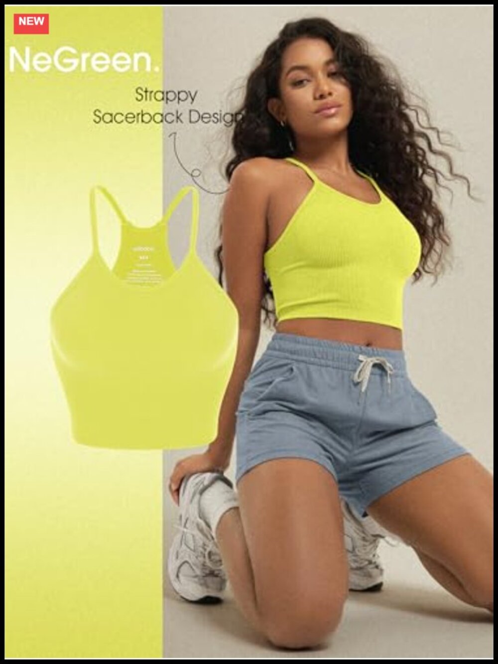 Seamless Rib-Knit Crop Tank 3-Pack Sleeveless Racerback - Picture 3 of 6